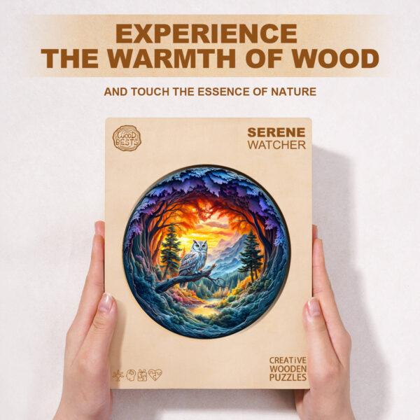 Serene Watcher  Wooden Jigsaw Puzzle - Image 5