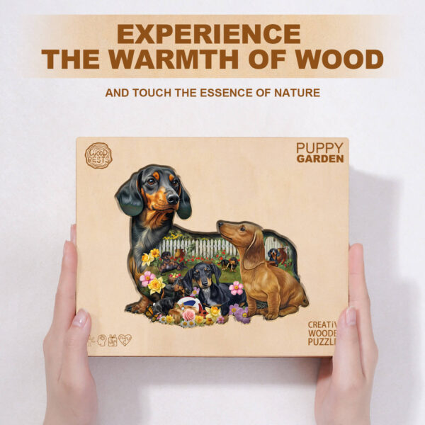 Puppy Garden Wooden Jigsaw Puzzle - Image 4
