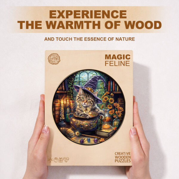 Magic Feline  Wooden Jigsaw Puzzle - Image 4