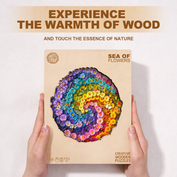 Sea of Flowers Wooden Jigsaw Puzzle - Image 5