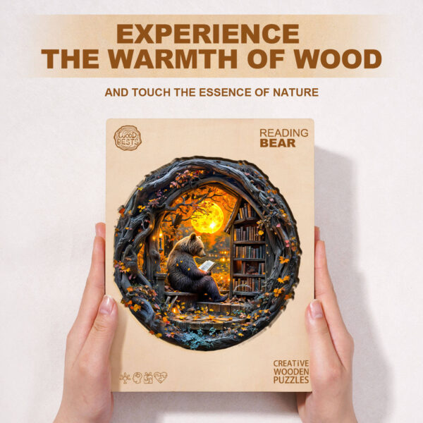 Reading bear Wooden Jigsaw Puzzle - Image 6