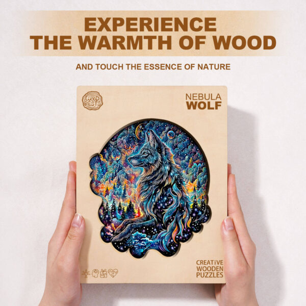 Nebula Wolf  Wooden Jigsaw Puzzle - Image 4