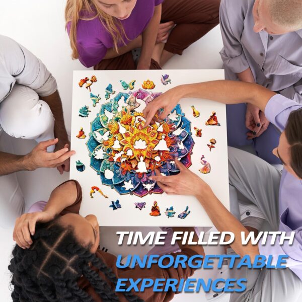 Mandala Mirror Wooden Jigsaw Puzzle - Image 6