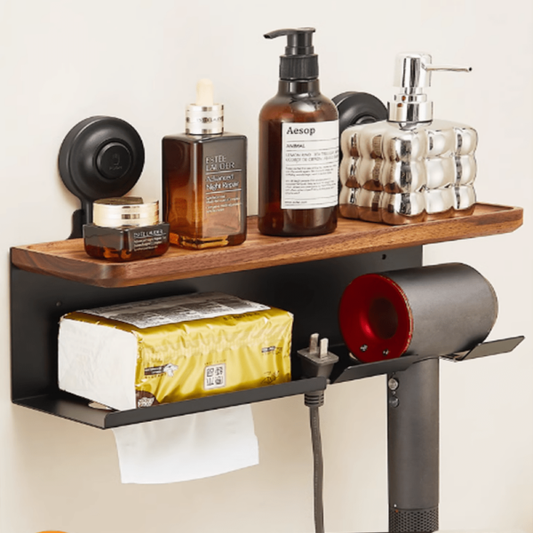 Suction Cup Maillard Walnut Hair Dryer Stand - Image 8