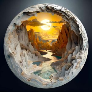 3D vision inside the cave-1 Wooden Jigsaw Puzzle
