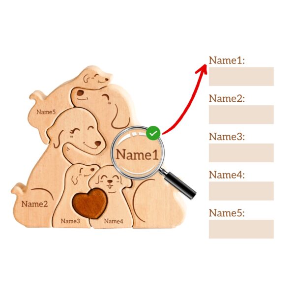 Wooden Dog Family Name Puzzle - Image 7