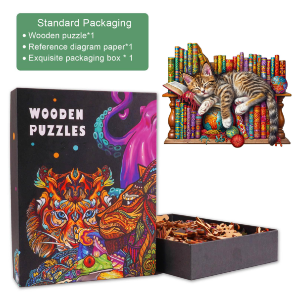 Dreamy Cat-Li Wooden Jigsaw Puzzle - Image 5