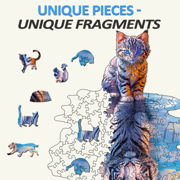 Cat Tiger Wooden Jigsaw Puzzle - Image 3