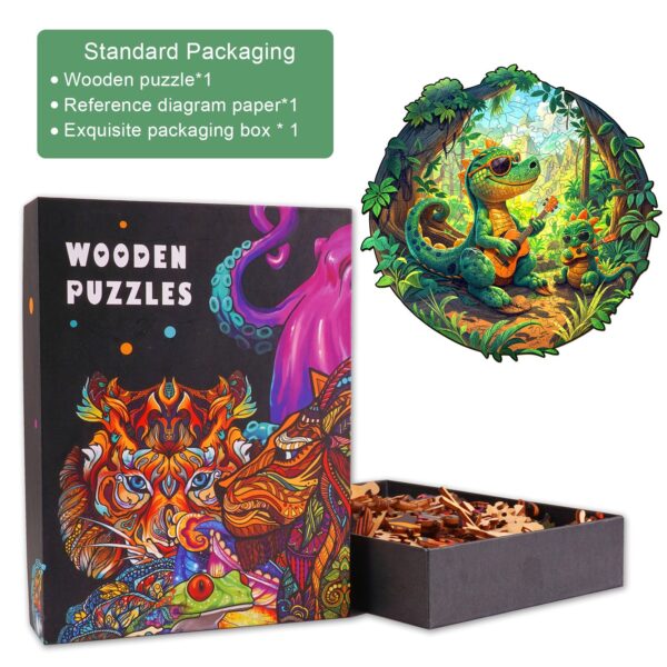 Rock Dinosaur-1 Wooden Jigsaw Puzzle - Image 4