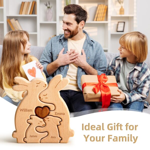 Wooden Rabbit Family Name Puzzle - Image 7