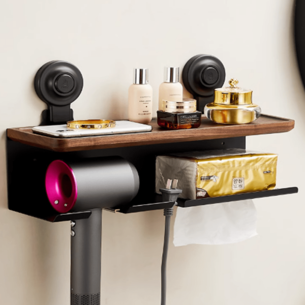 Suction Cup Maillard Walnut Hair Dryer Stand - Image 9