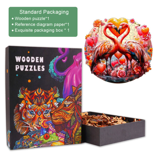 Sweet Flamingo Wooden Jigsaw Puzzle - Image 4