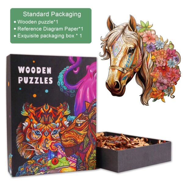 Gentle Horse Wooden Jigsaw Puzzle - Image 4