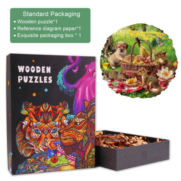 Animal Picnic Wooden Jigsaw Puzzle - Image 4