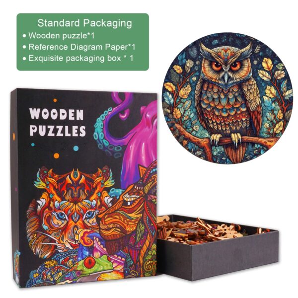 Mystic Owl Wooden Jigsaw Puzzle - Image 4