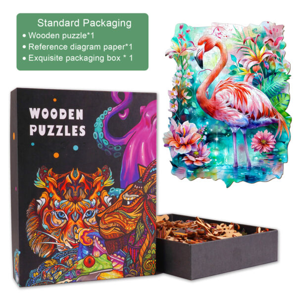 Flamingo Wooden Jigsaw Puzzle - Image 4