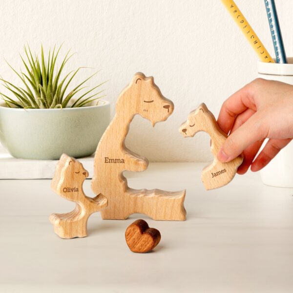 Wooden Mama Bear Family Name Puzzle - Image 2