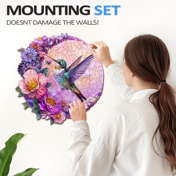 Hummingbird and Moon Wooden Jigsaw Puzzle - Image 7