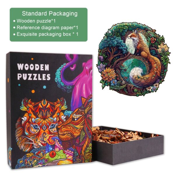 Yin Yang Fox-3 Wooden Jigsaw Puzzle - Image 4