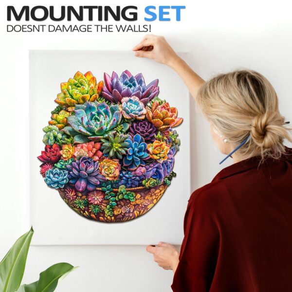 Succulent in pot Wooden Jigsaw Puzzle - Image 8