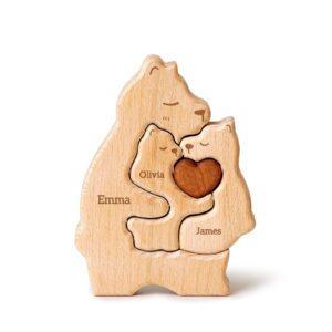 Wooden Mama Bear Family Name Puzzle