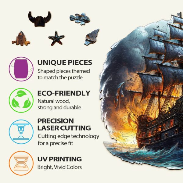 Sailing Ship Wooden Jigsaw Puzzle - Image 4