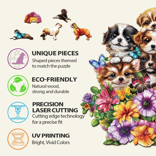 Cute Dogs Wooden Jigsaw Puzzle - Image 6