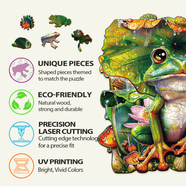 Frog Wooden Jigsaw Puzzle - Image 4