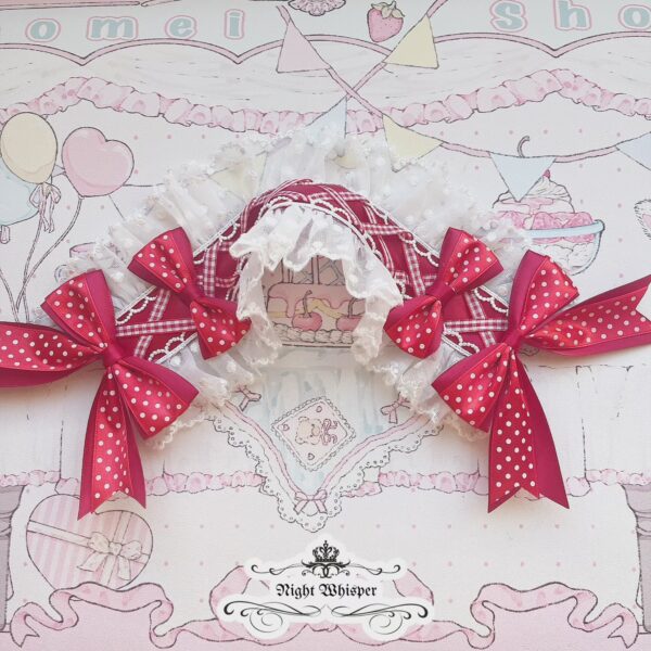 Sweet Lolita Headdress (Dotted Ribbon) - Image 2