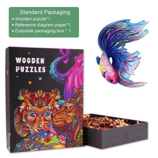 Half Moon Betta Wooden Jigsaw Puzzle - Image 4