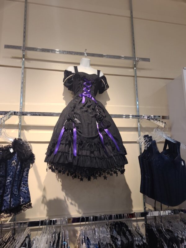 Star Lace Dress (Black x Purple)