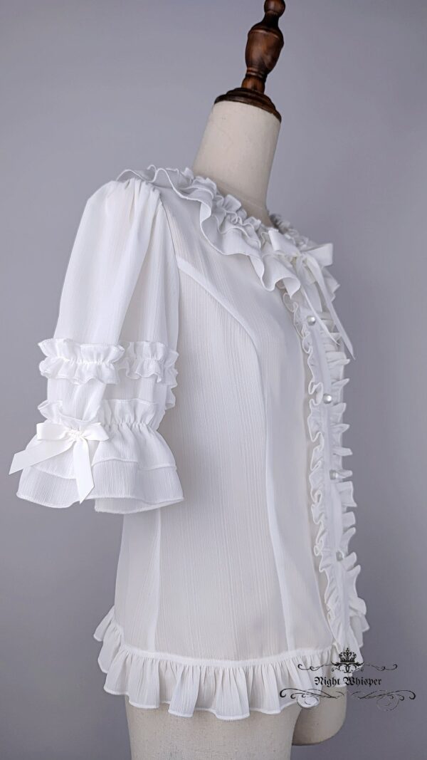 Button Down Chiffon Light Blouse - Image 2