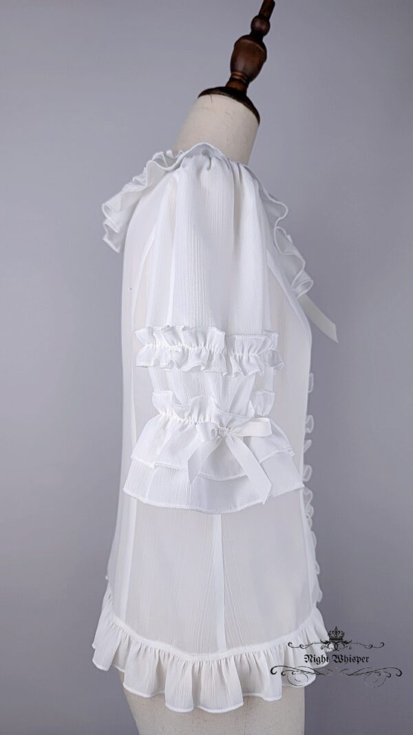 Button Down Chiffon Light Blouse - Image 3