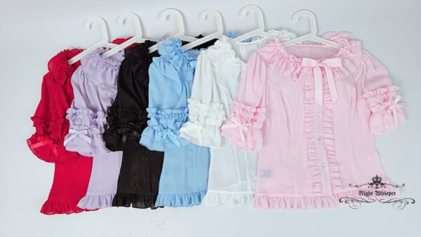 Button Down Chiffon Light Blouse - Image 4