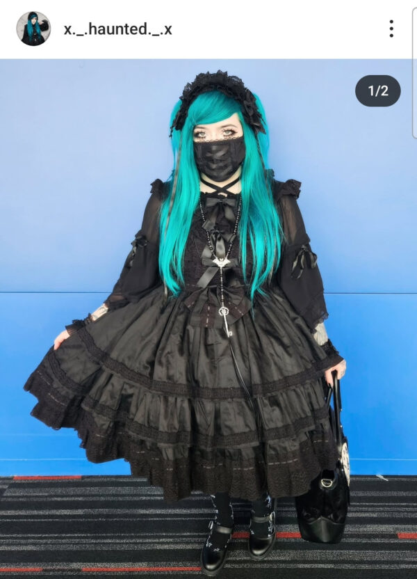 Tiered Version All Black Classic Lolita Dress - Image 3