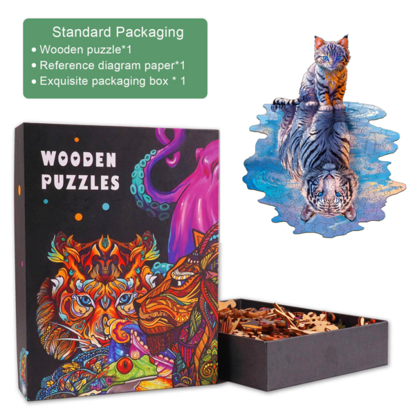 Cat Tiger Wooden Jigsaw Puzzle - Image 6