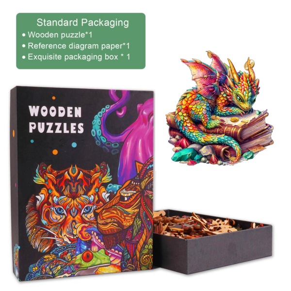 Jeweled Dragon Wooden Jigsaw Puzzle - Image 3