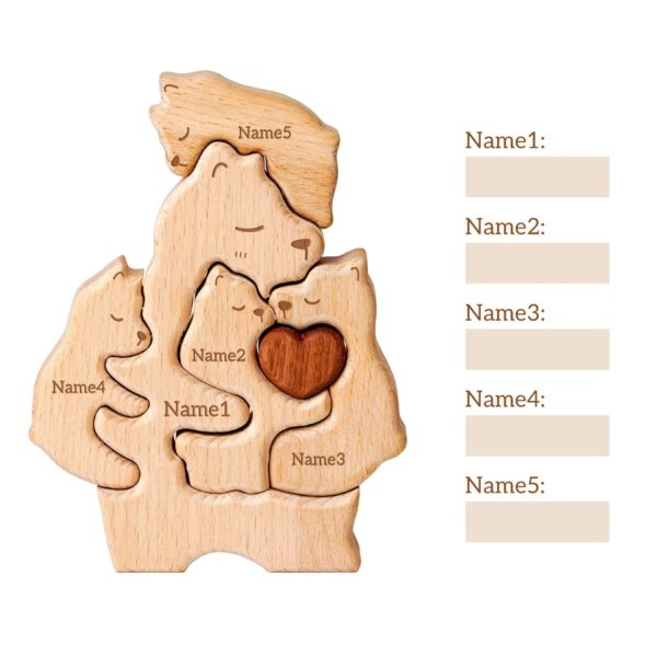 Wooden Mama Bear Family Name Puzzle - Image 6