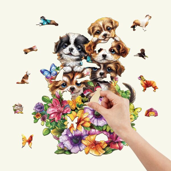 Cute Dogs Wooden Jigsaw Puzzle - Image 2