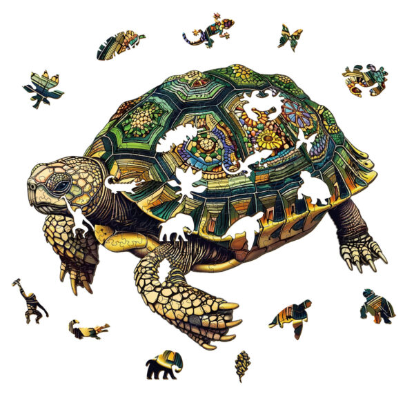 Wise Turtle Wooden Jigsaw Puzzle - Image 2