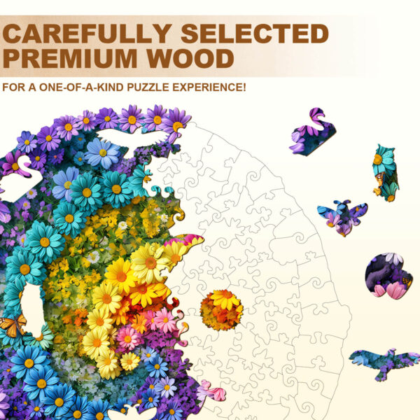 Sea of Flowers Wooden Jigsaw Puzzle - Image 2