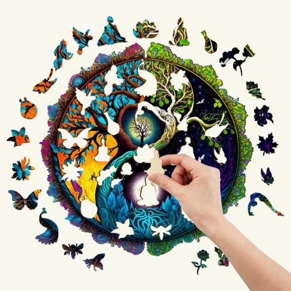 Yin Yang & Tree of Life-4 Wooden Jigsaw Puzzle - Image 2