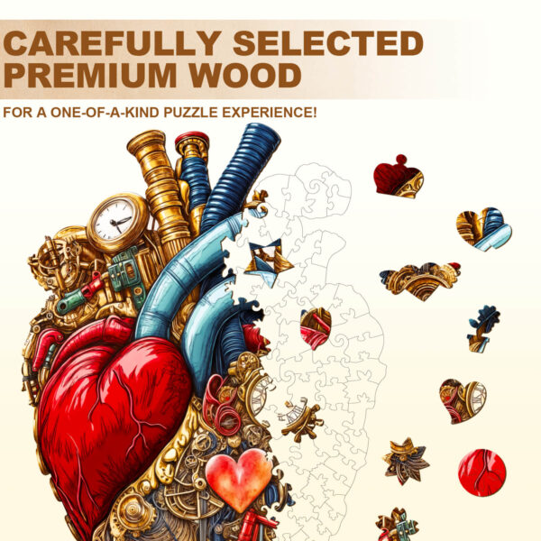 Mechanical Heart-2 Wooden Jigsaw Puzzle - Image 2