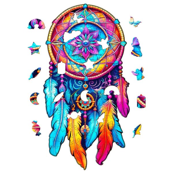 Mandala Dream Catcher Wooden Jigsaw Puzzle - Image 2