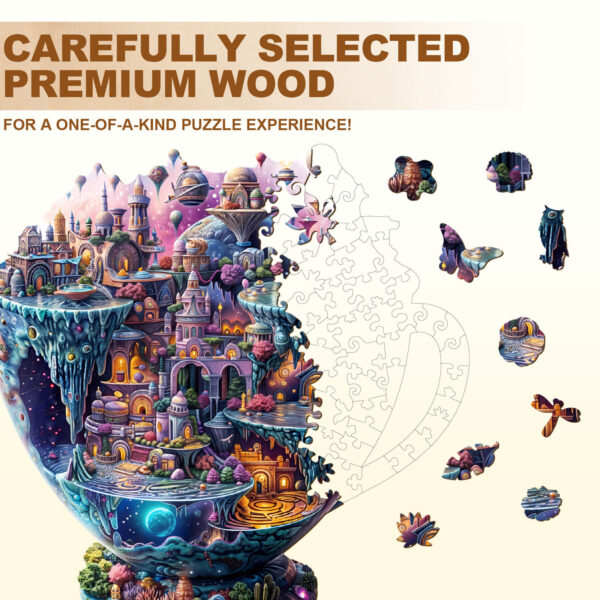 Interstellar City Wooden Jigsaw Puzzle - Image 2