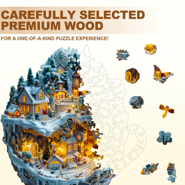 Train and Village Wooden Jigsaw Puzzle - Image 2