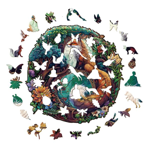 Yin Yang Fox-3 Wooden Jigsaw Puzzle - Image 2
