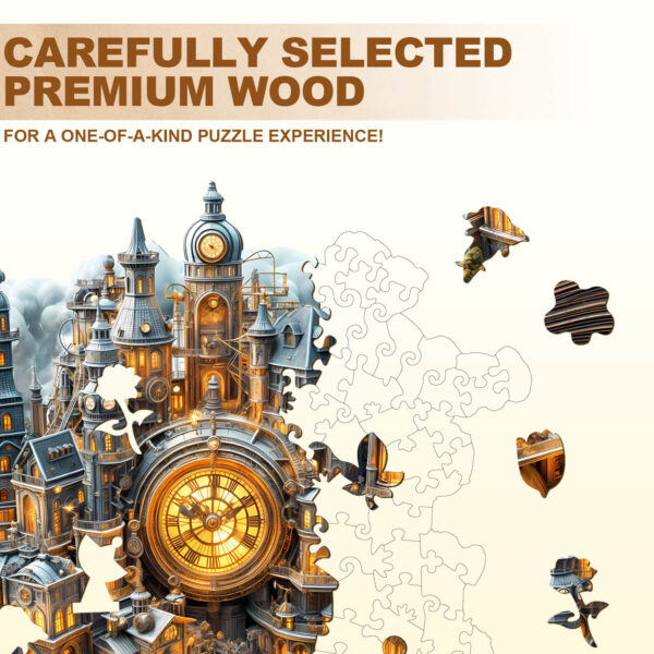 Clockwork City Wooden Jigsaw Puzzle - Image 2