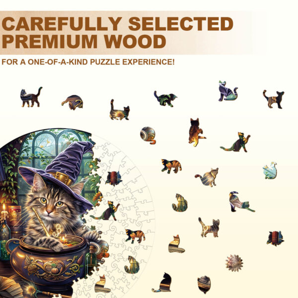 Magic Feline  Wooden Jigsaw Puzzle - Image 2