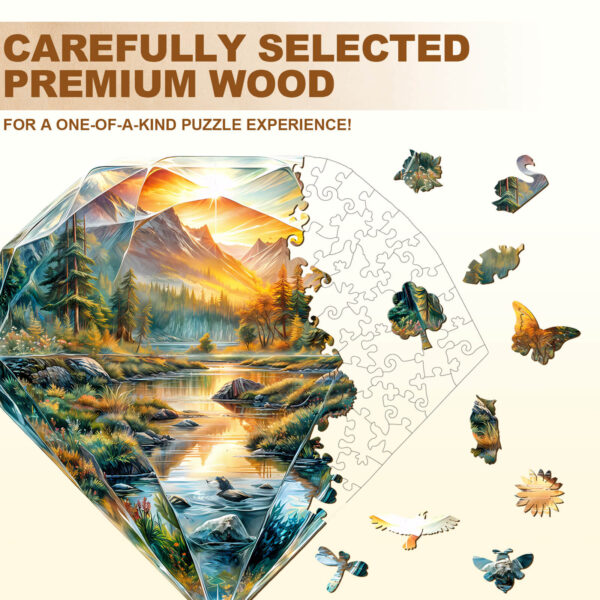 Diamond Landscape Wooden Jigsaw Puzzle - Image 2